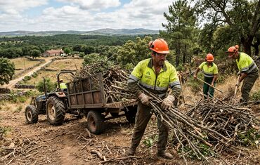 Recolha e transporte de resíduos florestais
