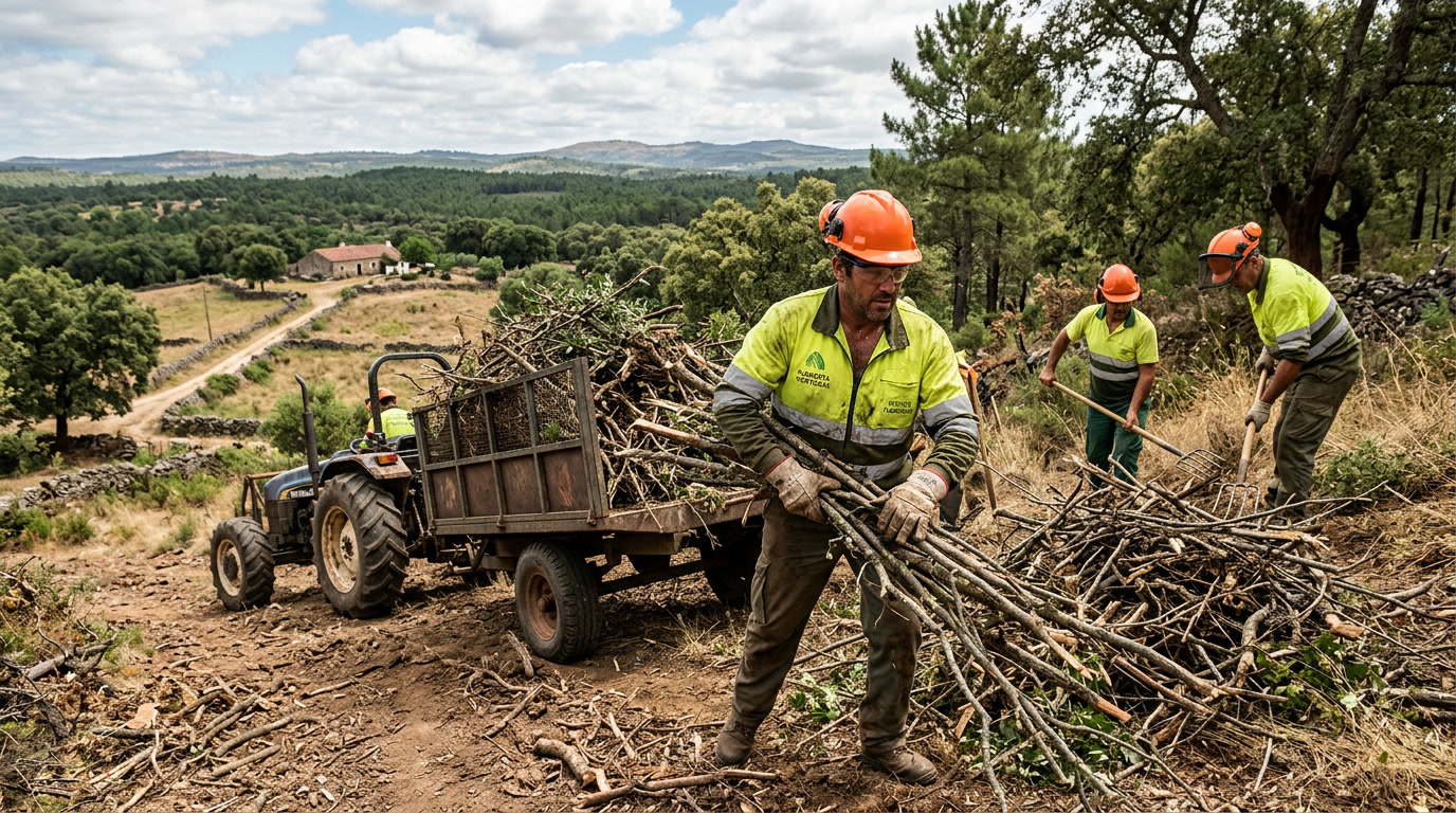 Recolha e transporte de resíduos florestais