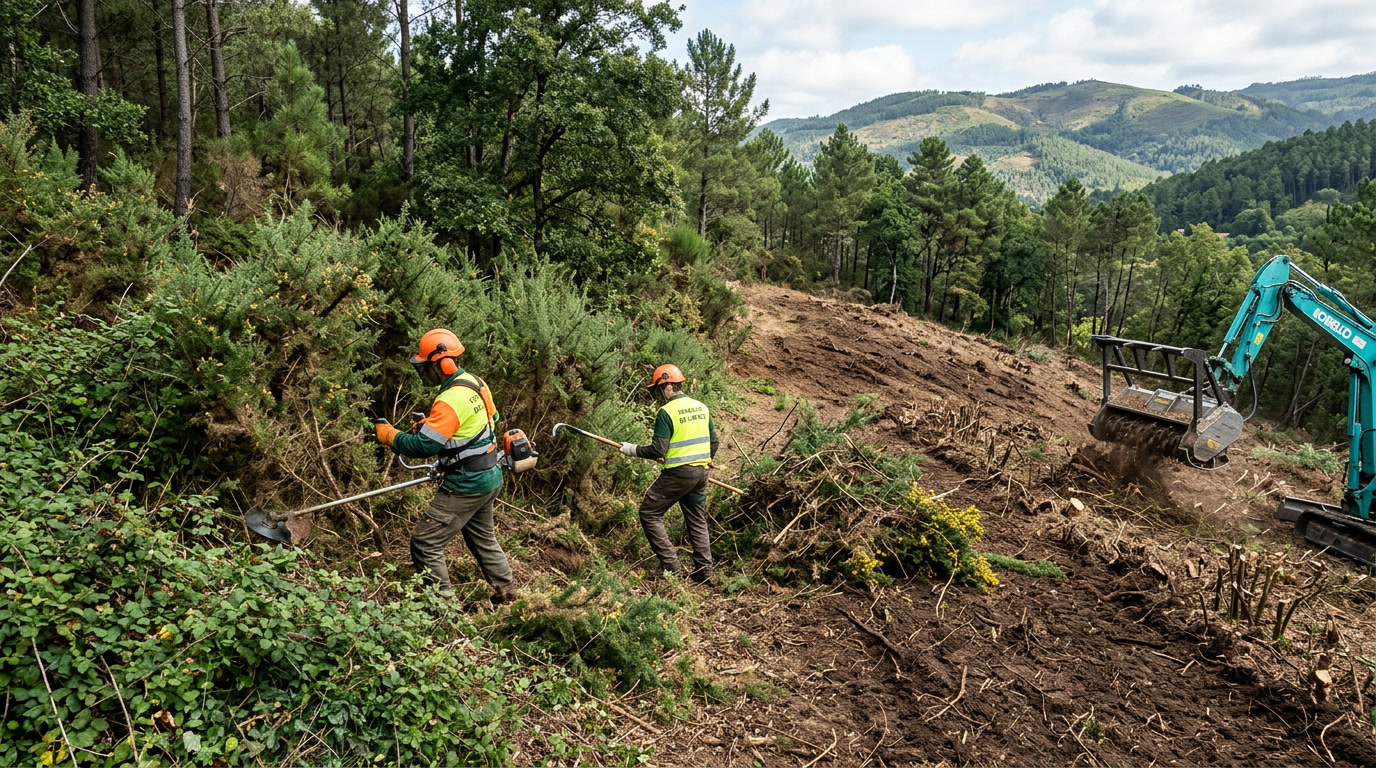 Remoção de silvas, giestas e plantas infestantes